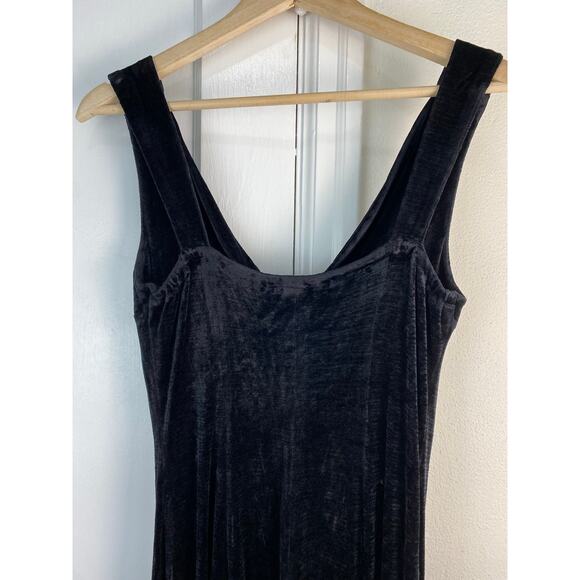 Vintage Chris McLaughlin Rabbit Rabbit Size 6 Black Velvet Sleeveless Maxi Dress - Picture 3 of 6